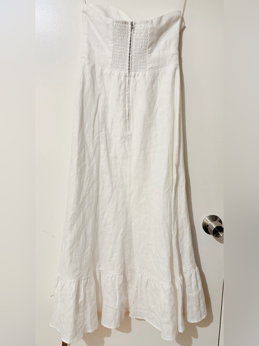 Reformation White Linen Maxi Skirt with Ruffle Hem - Picture 5 of 10
